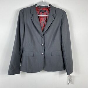 John Meyer Size 10 Three-Button Suit Jacket Blazer Gray Business Career Work